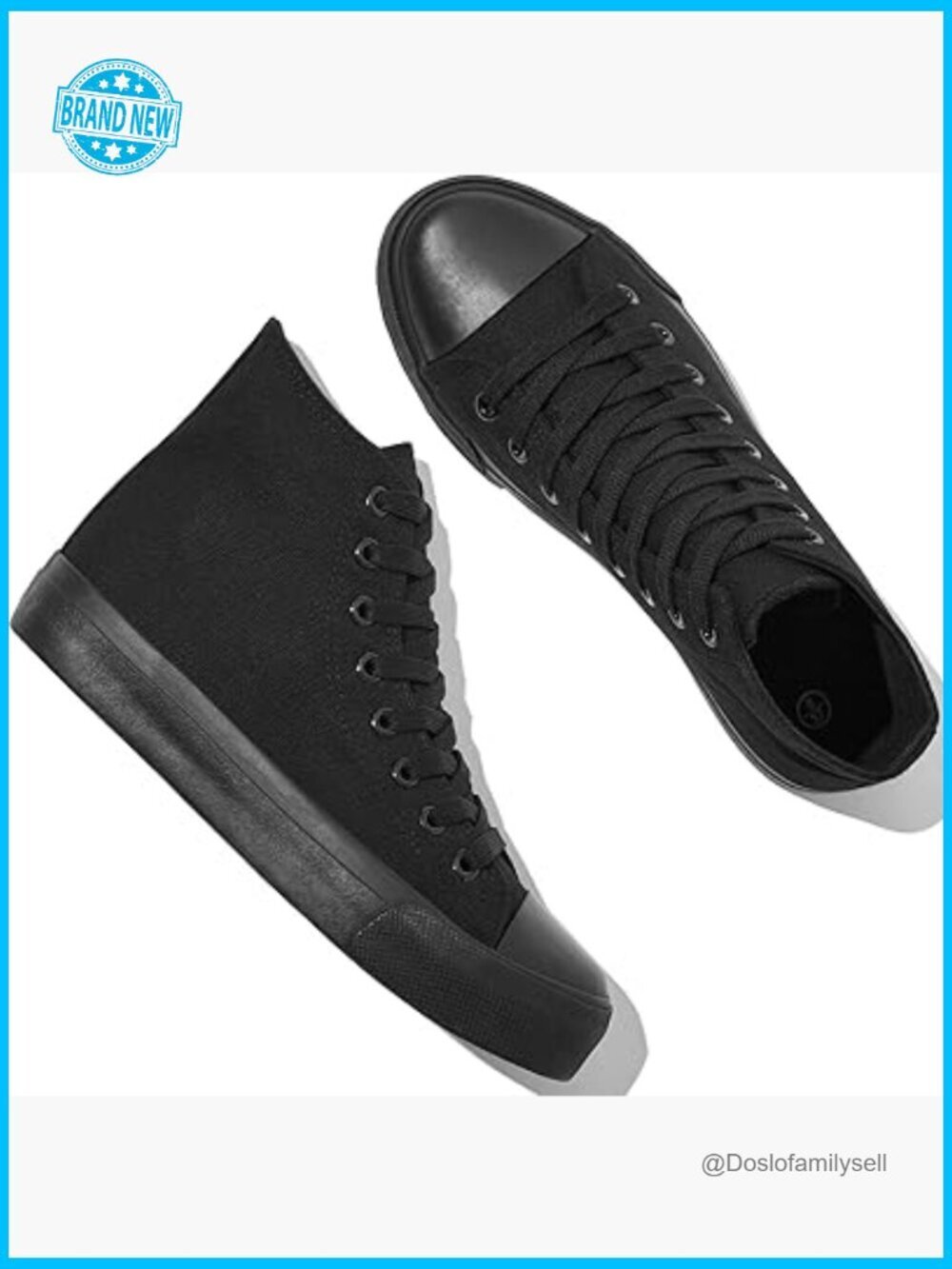 High Top Canvas Sneakers Classic Lace up Casual Fashion Flat Shoes for Women